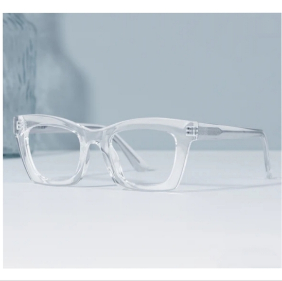 +1.00 Square reading glasses Oprah style Clear frame Blue light blocking readers - Picture 1 of 6